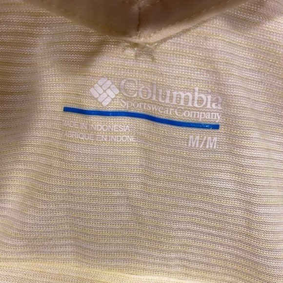 Columbia Yellow Striped Sleeveless V-neck Tee Women’s Size Medium - Picture 5 of 5